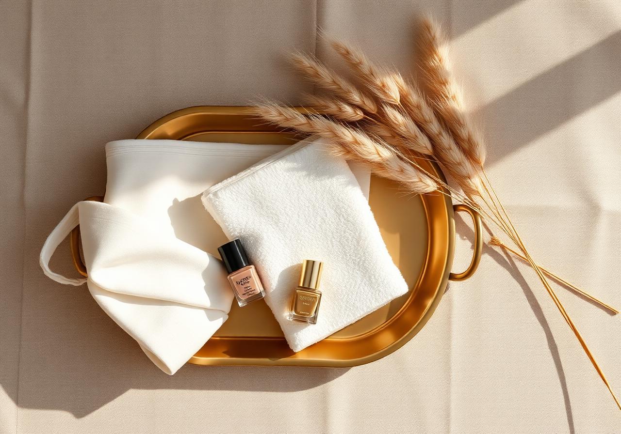 Minimalist luxury nail art with gold accents